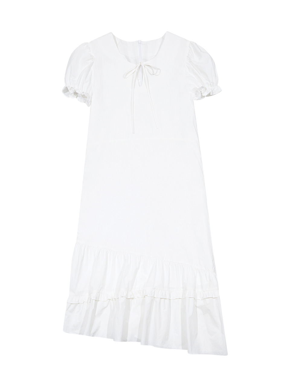 FRILL DETAIL DRESS (WHITE)